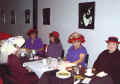 Left side, front to back: Jill S., Sandie;  Right side, front to back: Barbara, Joy, Sara, Jill S.