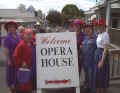 Linda, Betty, Jill from Crimson Crones;  Ann from Red Hat Mamas, and friend Fran.