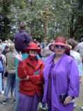 l-r: Alyce and Jill (Scandinavian maypole in background)