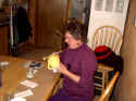 Linda painting gorgeous pitcher